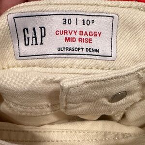 GAP BNWT Cream Curvy Baggy Jeans